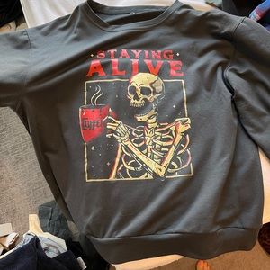 Staying alive grey sweater